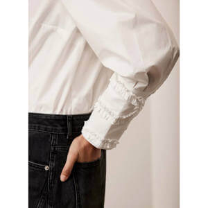 Mint Velvet White Cotton Cuff Detail Shirt